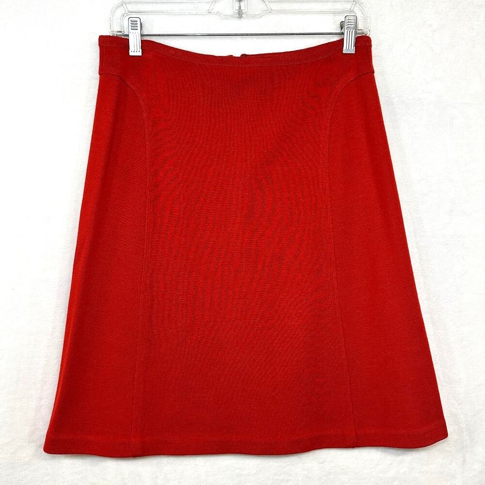 Vintage Nina Patrick M Wool Blend Skirt Mod‎ Preppy Orange Red Retro 70s
